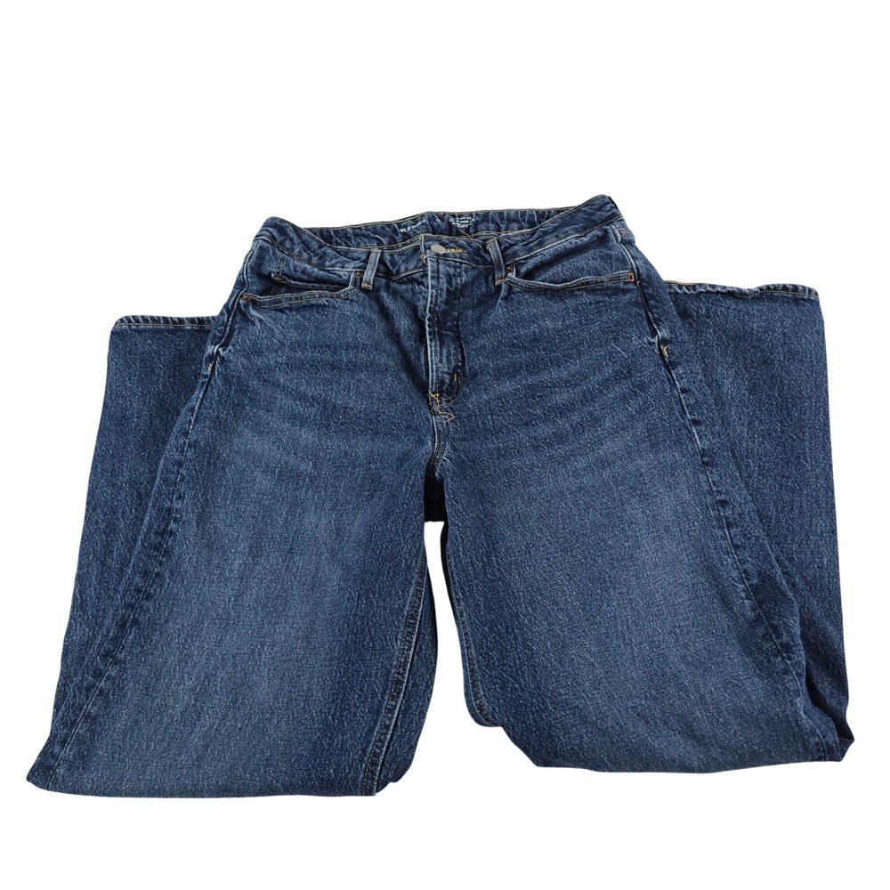 Old Navy Extra High-Rise Sky-Hi Wide-Leg Dark Wash Denim Jeans 12